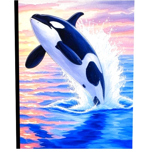 By Willow Wren Designs (Author) Orca Whale Notebook - Killer Whale Lined Journal - 110 Pages, Watercolor Illustration, Gift for Orca and Killer Whale Lover