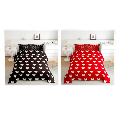 Erosebridal Black White Comforter Set & Red White Comforter Set Twin Size