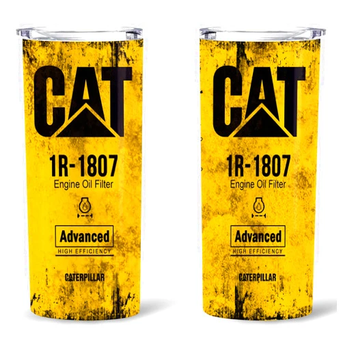 Alfaro Yellow CAT 1R 1807 Engine Oil Filter Advanced High Efficiency Tumbler 20 Oz Or 30 Oz For Caterpillar Lover, Mechanic Lover,Multicolor