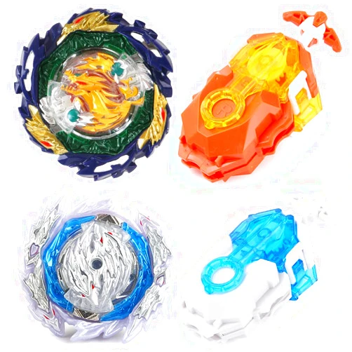 Owenkelng Burst Gyro Toy Set Metal Fusion Attack Top Grip Toy Blade Set Game 2 Top Burst Gyros 2 Two-Way Launcher Great Birthday Gift for Boys Children Kids 6 8 10+