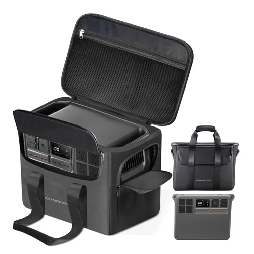 sarlar Carrying Case for DJI Power 2000 Portable Power Station, Travel Storage Bag Anti-collision Scratch-proof and Waterproof with Back and Sides Pockets for Charging Cable and Accessories