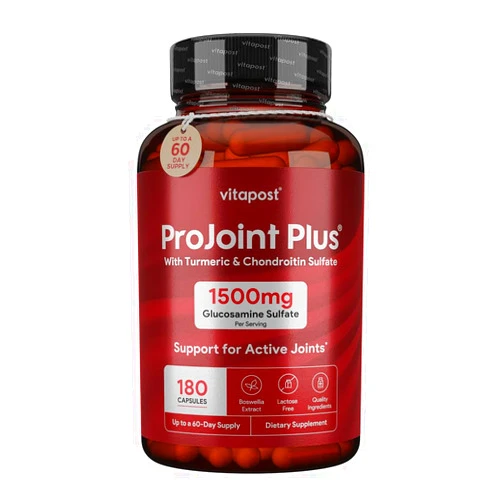 VitaPost ProJoint Plus Joint Support Supplement with Glucosamine Sulfate, Chondroitin, MSM, Turmeric, Boswellia & Bromelain - 180 Capsules Formula for Mobility, Joint and Cartilage Health for Men & Women
