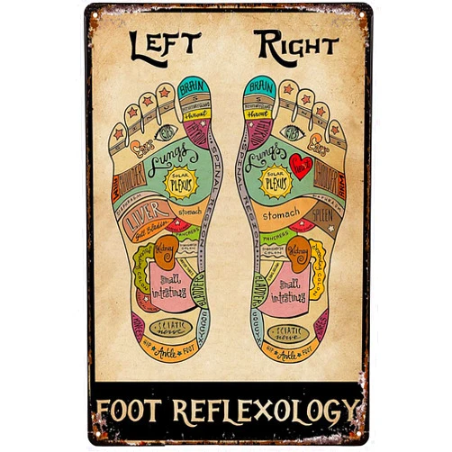 DedffTdart Celebration of Life Decorations Foot Reflexology Massage Therapist Metal Tin Signs Sexy Wall Decor Sign Plaque Poster for Tavern Home Room Restaurants Shop 8 x 12 inches