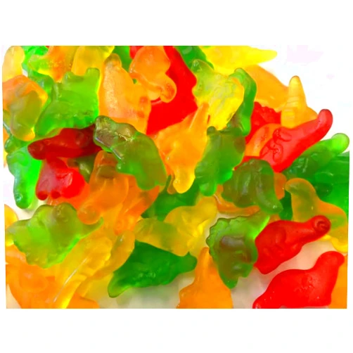 YANKEETRADERS Dinosaur Gummy Candy, Assorted Fruit Flavors, 50 Pieces per Pound, 5 Pound Bag