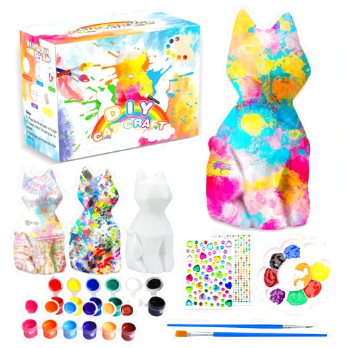 Taraxa Paint Your Own Cat Lamp Art Kits Painting Arts and Crafts Projects and Supplies Cool Cat Craft Set Toys DIY Art Night Light Bedroom Decor for Kids Birthday Gifts for Teen Girls and Boys Ages 4-12