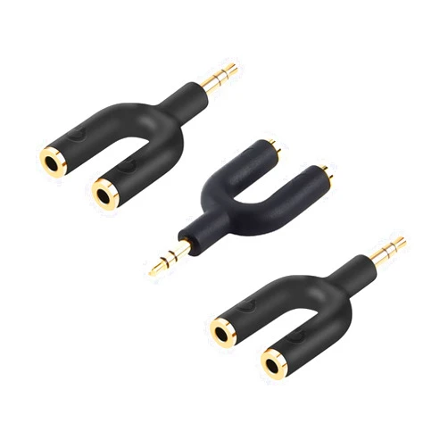 CableCreation 3-Pack Headphone Splitter Adapter, Aux Stereo Y Jack Splitter Adaptor, 3.5mm Male to 2 Port 3.5mm Female Adaptor for Headset, Earphone, iPhone, iPad, Tablets, MP3 Players, Car Stereos