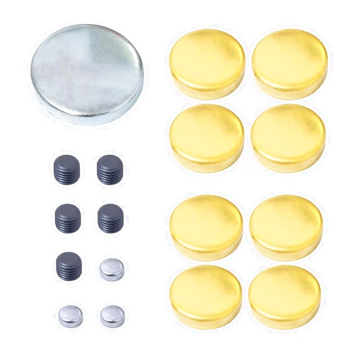 Auto-plaza 17pcs Brass Freeze Frost Block Plugs Set Compatible with Small Block SBC Chevy 283 305 327 350