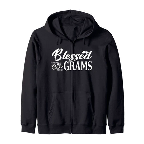FAMILY 365 Grams Christmas Blessed Family Matching Pajamas Xmas Grandma Zip Hoodie