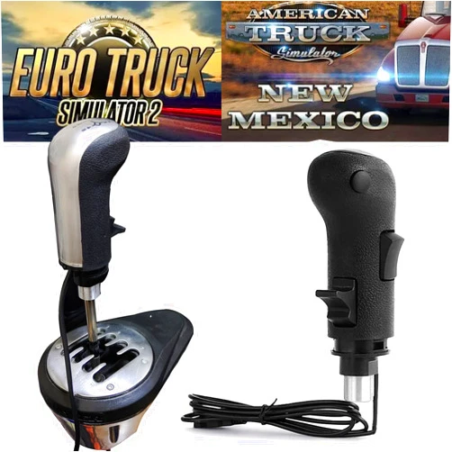 Obokidly USB Gearshift Knob Support G29 G920 G27 for Simracing Game Sim Rig ETS2&ATS Games Euro Truck Simulator Shifter (Blck-Gear Shift Shifter Knob)
