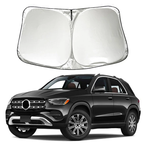 Szyuchen Car Windshield Sun Shade Sunshade Compatible with Mercedes Benz GLE GLE 350 450 53 AMG 2016 2017 2018 2019 2020 2021 2022 2023 2024 Accessories, Car Front Window Sun Shield