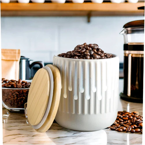 MISSYSSIM Food Storage Jars Vintage Coffee Canister Jars with Lids, Airtight Ceramic Containers for Cereal, Sugar, Nuts, Candy, Ground Coffee, Tea, Kitchen Decorative Jars - 34 Oz