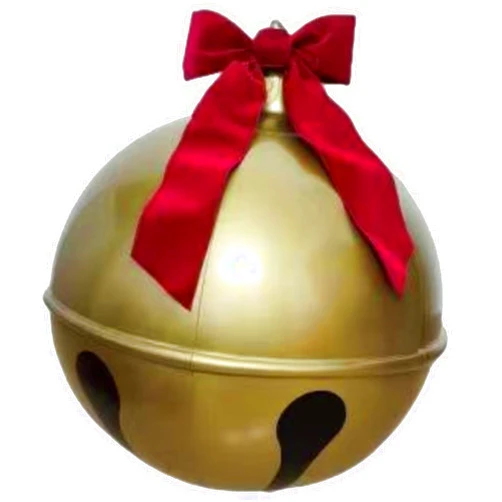 Jeorywoet Inflatable Christmas Ball 1PC 23.6 Inch PVC Giant Christmas Balls with A Big Red Bow Inflatable Christmas Ornaments for Christmas Decorations Outdoor, Inflatable Christmas Ornaments