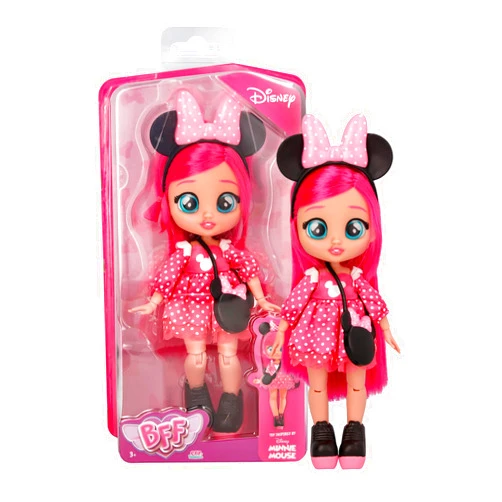 BFF BY CRY BABIES Disney Minnie Mouse BFF Doll Dressed Up Toy Gift for Girls and Boys Age 3 and Up