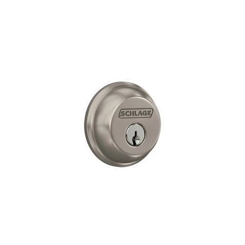 Schlage B60 N 619 Deadbolt, Keyed 1 Side, Highest Residential Security, Satin Nickel
