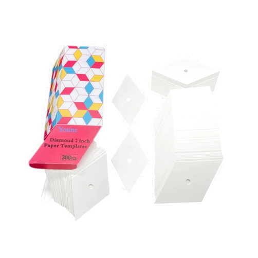 Yosine 300pcs 2 Inch Diamond 60 Degrees Paper Piecing Paper for Quilting DIY Sewing Crafts,6 Point Diamond Paper Piecing Templates