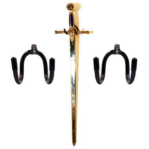 Pmsanzay Flexible Adjustable Wall Hook Sword Hanger Display - Universal Holder for Sword, Dagger, Axe, Keyblade - Vertical/Horizontal Display - Sturdy Enough - 2 Pack