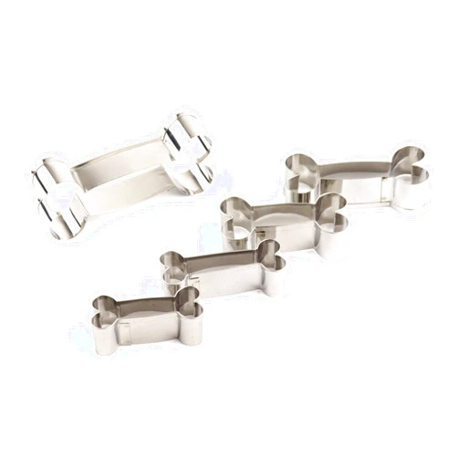 O'Creme Stainless Steel Dog Bone Cookie Cutters 2-1/4, 2-5/8, 2-3/4, 3-1/8 and 4 Inch