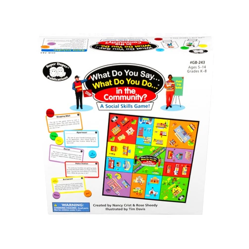 Super Duper Publications | What Do You Say... What Do You Do...® in The Community? Social Skills Board Game | Educational Learning Resource for Children