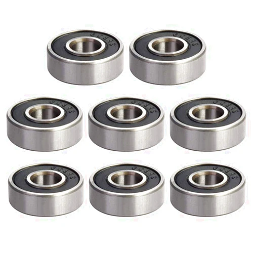 Othmro 8Pcs 608-2RS Deep Groove Ball Bearings, Double Rubber Sealed Bearings, High Carbon Steel Roller Guide Bearings 0.31x0.87x0.28inch for Scooters Skateboards Ship Rudder Shafts Dental Equipment