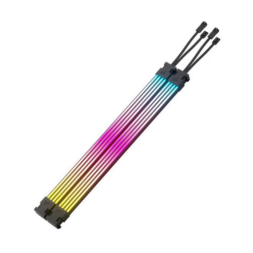 CORSAIR iCUE ARGB PSU Cable Strips – 2X 200mm LED Strips – 100 RGB LEDs Per Strip – Fits Any PSU Cable – Motherboard 5V ARGB Control – Black