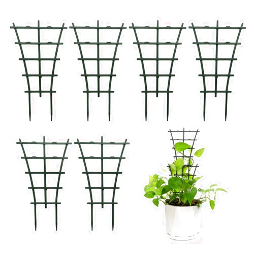 Feitore Plant Trellis Indoor, 6Pcs Stackable Plant Trellis for Climbing Plants Indoor, Small Plant Climbing Trellis for Potted Plants Plastic Climbing Plant Support Trellis for Houseplant Hoya Pothos