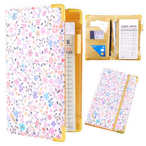 Bienbee Server Book, Waitress Book Server Books for Waitress Waiter Book with Money Zipper Pocket Serving Book Server Notepad Waitress Accessories