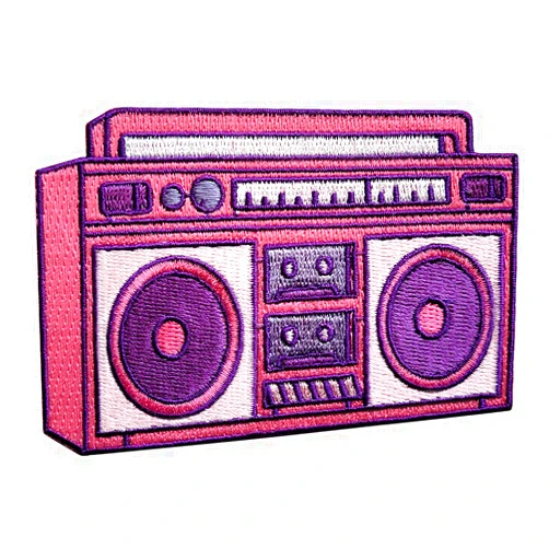 Pinsanity Retro Boombox Iron-On Embroidered Patch