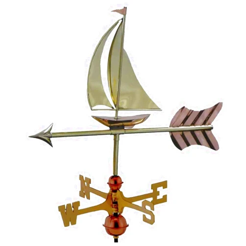 Good Directions 8803PR Sailboat Cottage Weathervane, Polished Copper with Roof Mount,Pure Copper