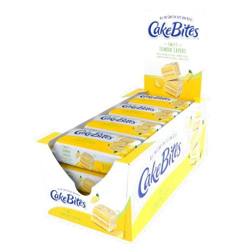 COOKIES UNITED ALWAYS FRESH The Original Cakebites by Cookies United, Grab-and-Go Bite-Sized Snack, Sweet Lemon Layers, 12 Pack of 3 Cookies