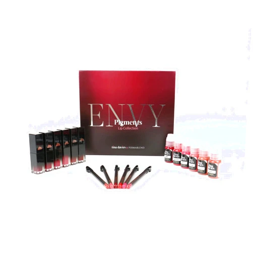MICROPMU TATTOO SUPPLY Tina Davies X Permablend Envy Lip Collection - Lip Blush Stains, Pigments & Pencils - Ready to Use Permanent Makeup for Lips - Vegan & Cruelty Free PMU Cosmetic Pigments (Nude Duo)