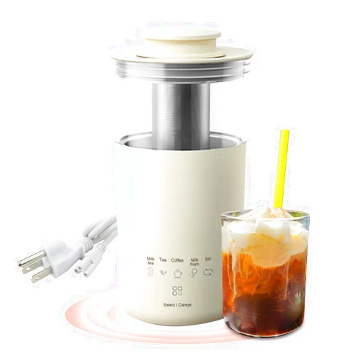 WOOLALA 5-In-1 Portable Electric Kettle DIY Differen Drinks, 110V Milk Tea Machine Coffee Maker Auto Stir Milk Foam Maker 350ML Personal Travel Mug, 7Minutes Fast Boiling