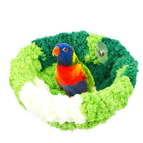 GANAZONO Warm Bird Nest for Cage Plush Hanging Bird Bed for Parakeet Breeding Bird House for Conure Budgie Cockatiel Lovebird Finch Hamster Large