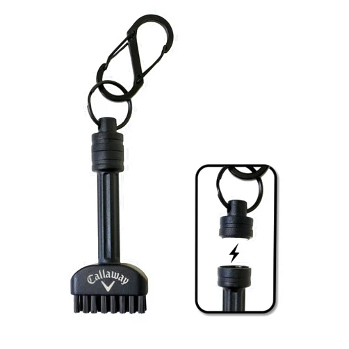 Callaway Golf Mini-Mag Magnetic Club Brush - Compact Golf Club Brush, Groove Cleaner, Golf Bag Accessory, Detachable Magnet, Durable Scrubbing Nylon Bristles