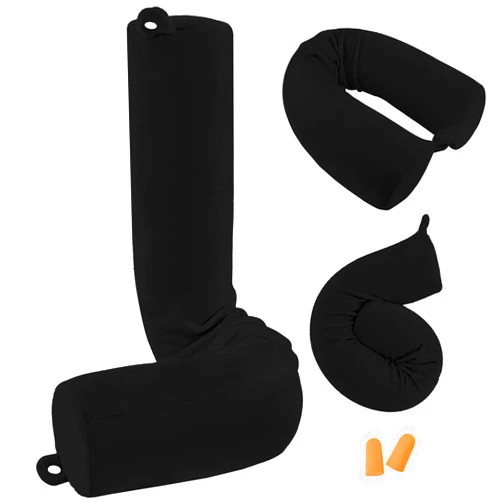 PG6 Twist Memory Foam Travel Pillow for Neck, Chin, Lumbar and Leg Support-for Travling on Airplane, Train, Bus or at Home-Adjustable, Bendable Roll Pillow with Washable Soft Cover