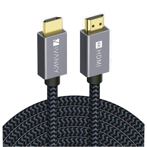 IVANKY 4K HDMI Cable 25 ft, iVANKY High Speed 18Gbps HDMI 2.0 Cable, 4K HDR, HDCP 2.2, 3D, 2160P, 1080P, Ethernet - Braided HDMI Cord, Audio Return (ARC) Compatible UHD TV, Blu-ray, PS4/3, Monitor, Projector