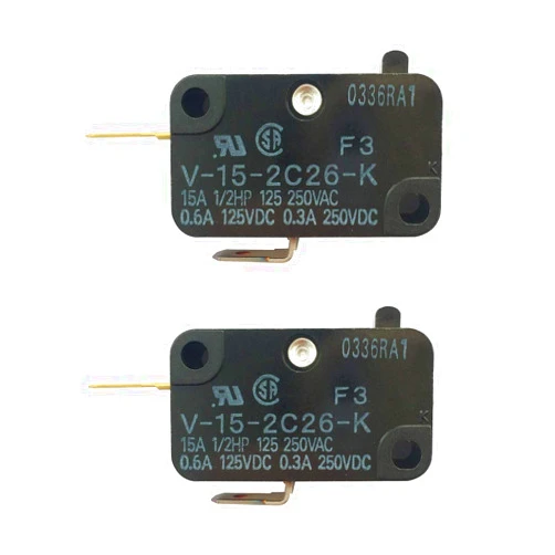 LONYE V-15-2C26-K Switch Snap Action Micro Switch Replacement for OMRON Switch Shurflo 2088 Series Pump 15A 125/250VAC (Normally Closed) (Pack of 2)