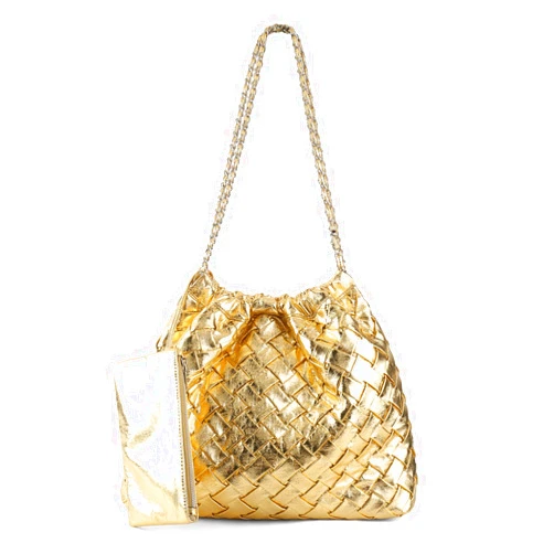 RHEBER Woven Vegan Leather Tote Bag for Women Large Summer Beach Hobo Handbags Handmade Top-handle Shoulder Bag with Purse