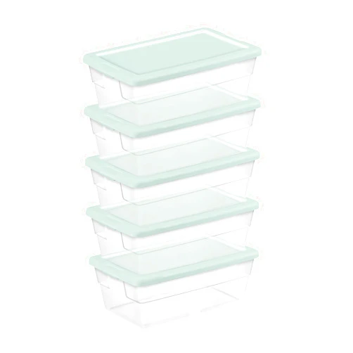Sterilite 60 Pack Stackable Storage Bin with Lid, Clear Plastic Design, 6 Quart