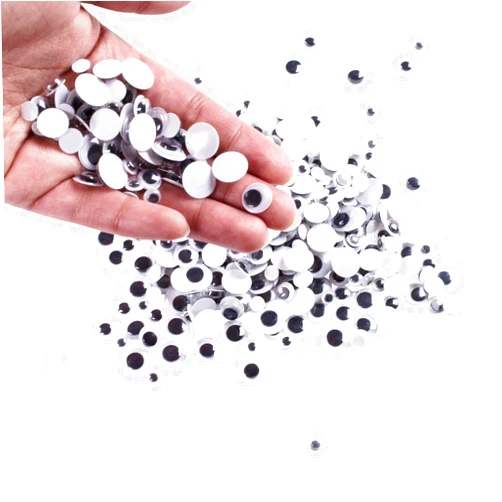 Super Z Outlet Mini Wiggle Eyes Black Small Plastic Round Moving Googly Eyes for Children School Classroom Arts & Crafts Models (500 Eyes)