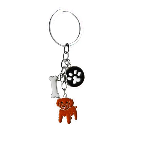 Garden Miller Key-ring Keychain,Cute Metal Small Dog Puppy Keychain Keyring Keyfob Car Bag Charm Dog Tag Chains Birthday