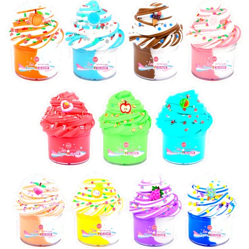 Yaobilei Butter Slime Kit 11 Pack, DIY Scented Slime with Cute Charms, Dual Color Super Soft and Non-Sticky, Stress Relief Toy, Party Favors Birthday Gifts for Girls, Easter Basket Stuffers
