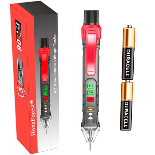 HoneForest Non Contact Voltage Tester Pen, Efficient Live/Hot Wire Tester, User-Friendly Electrical Tester Pen, No Contact Voltage Detector 12V-1000V AC, for Switches, Outlets, Appliances, and more