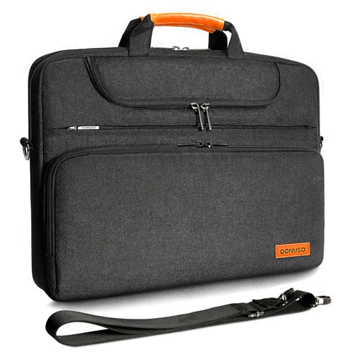 DOMISO 14 Inch Multi-Functional Laptop Sleeve Business Briefcase Waterproof Messenger Shoulder Bag for 14