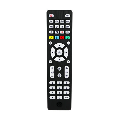 GE Universal TV Remote Control, Samsung Replacement, Vizio, LG, Sony, Roku, Apple TV, 4-Device, Black, 34457
