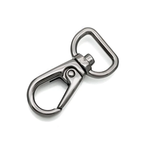 CRAFTMEMORE 4pcs Snap Hooks Lobster Clasp Heavy Duty Metal Push Gate Swivel Clasps Purse Bag Charm SC47 (Gunmetal Black)