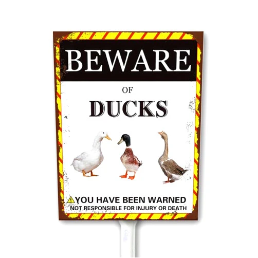 Ygzyahpwe Aluminum Yard Sign Beware Of Outopus, 7 x 8.8 Inch With 12.8 Inch Stake, Animal Warning Sign for Garden Lawn Farm Sturdy Rust Free Weatherproof Easy Install