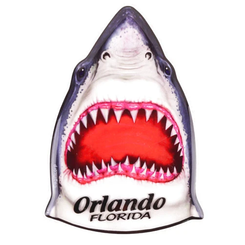 Mad Mags Orlando Florida Shark Refrigerator Magnet, Collectible State Souvenir, 2.62 x 3.37 Inches