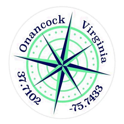R and R Imports Onancock Virginia 4-Inch Fridge Magnet Latitude Longitude Compass Design