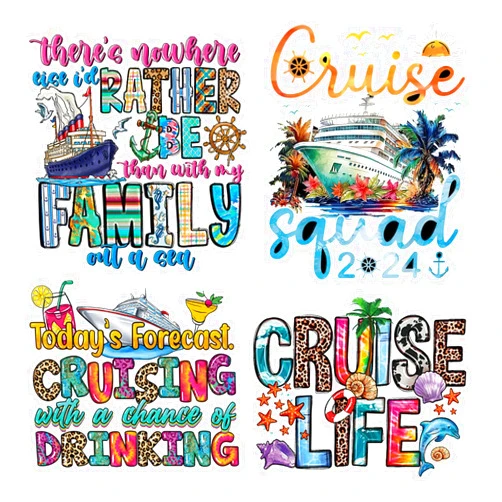 BLESOUYI 4 Sheets Heat Transfer Iron on Patches Summer Travel Heat Transfer Vinyl for T-Shirts Boys Girls Nautical Travel Hobby Stickers Supplies