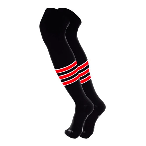 TCK Dugout Striped Over the Knee Baseball Socks Extra Long Above the Knee for Boys Girls Men Women Youth Adult
